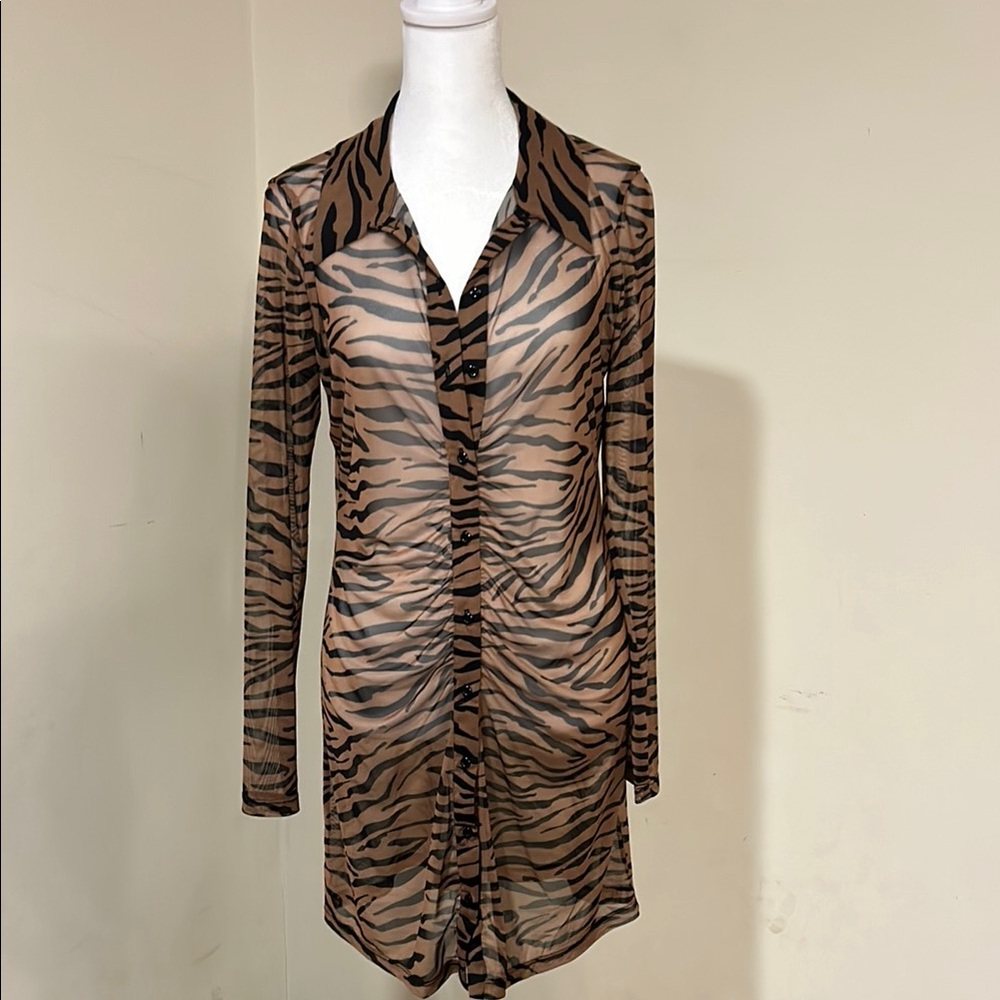 NWT Wild Fable Zebra Print Mesh Dress